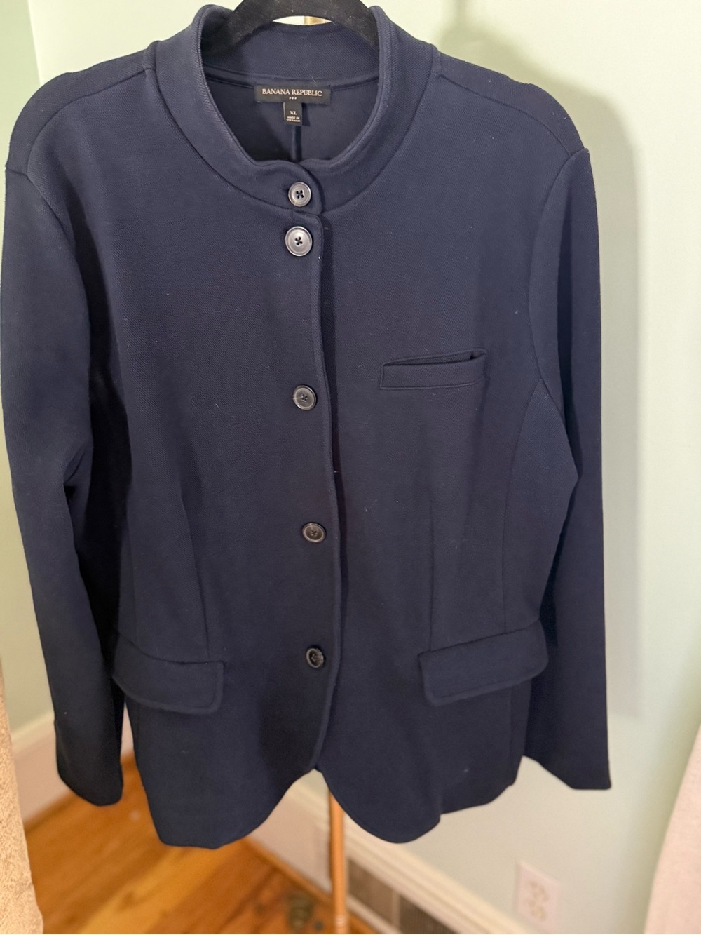 Banana Republic Navy Button-Front Blazer Jacket